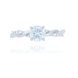 Platinum 0.80ct Diamond Twist Solitaire With Stone Set Shoulders