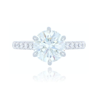 Platinum 2.70ct Diamond Solitaire Ring With Stone Set Shoulders