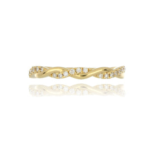 18ct Yellow Gold 0.17ct Diamond Twisted Half Eternity Ring