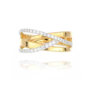 18ct Yellow And White Gold 0.25ct Diamond Crossover Ring