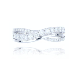 18ct White Gold 0.70ct Diamond Cross-over Ring