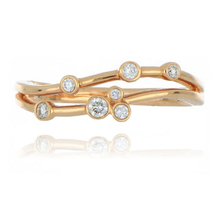 18ct rose gold 0.13ct diamond scatter ring