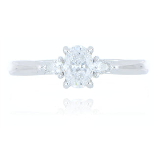 A&S Engagement Collection Platinum 0.55ct Diamond 3 Stone Ring