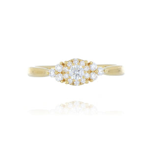 18ct Yellow Gold 0.31ct Diamond Cluster Ring