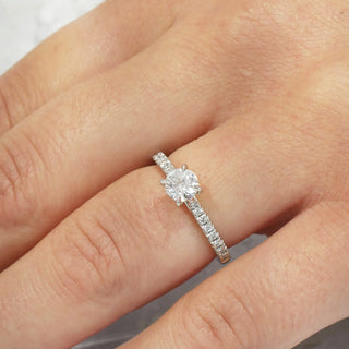 A&S Engagement Collection Platinum 0.51ct Diamond Solitaire With Diamond Set Shoulders