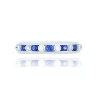 18ct White Gold 0.29ct Sapphire And Diamond Half Eternity Ring