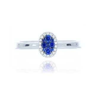 18ct White Gold Sapphire And Diamond Cluster Ring