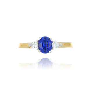 18ct Yellow Gold 0.72ct Sapphire And Diamond 3 Stone Ring