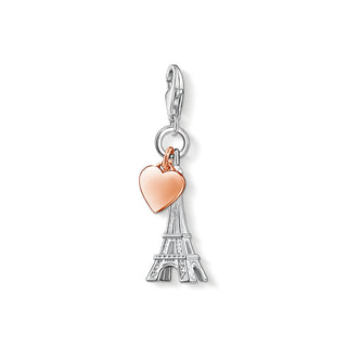 Thomas Sabo Silver Eiffel Tower and Rose Gold Plated Heart Charm