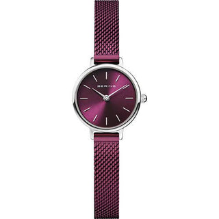 Bering Ladies Steel Plum Mesh Watch