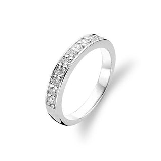 Ti Sento Silver Cz Half Eternity Ring - Size 56