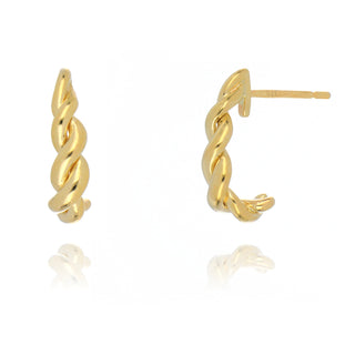 9ct Yellow Gold Twisted Hoop Earrings