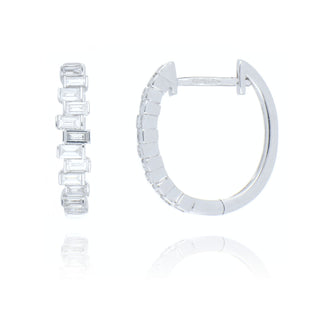 18ct white gold 0.45ct diamond hoop earrings