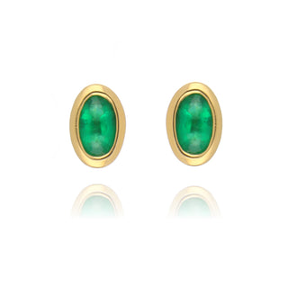 18ct yellow gold 0.42ct emerald stud earrings