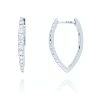 18ct White Gold 0.34ct Diamond Hoop Earrings