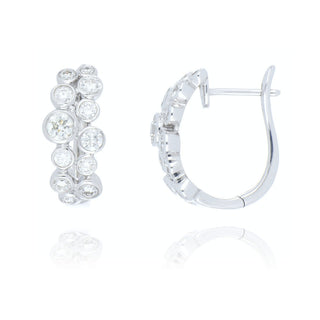 18ct White Gold 1.25ct Diamond Scatter Hoop Earrings