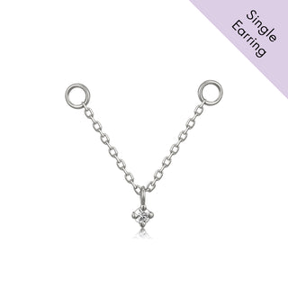 A&S Ear Styling Collection 14ct White Gold Diamond Linking Chain