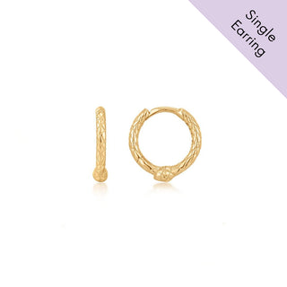 A&S Ear Styling Collection 14ct Yellow Gold Snake Single Hoop Earring