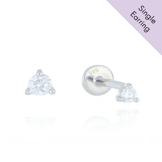 A&S Ear Styling Collection 14ct White Gold 2mm Diamond Single Stud Earring