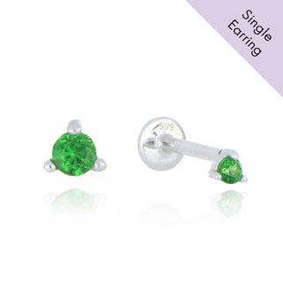 A&S Ear Styling Collection 14ct White Gold 2mm Tsavorite Single Stud Earring