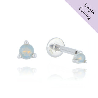 A&S Ear Styling Collection 14ct White Gold 2mm Opal Single Stud Earring