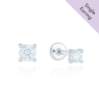 A&S Ear Styling Collection 14ct White Gold 3mm Diamond Single Stud Earring