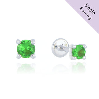 A&S Ear Styling Collection 14ct White Gold 3mm Tsavorite Single Stud Earring