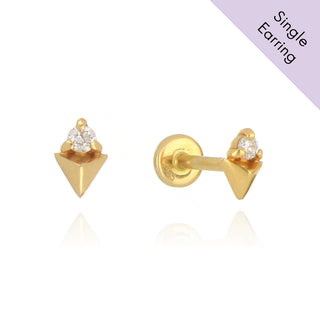 A&S Ear Styling Collection 14ct Yellow Gold Diamond Tooth Single Stud Earring