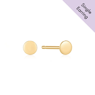 A&S Ear Styling Collection 14ct Yellow Gold Disc Single Stud Earring