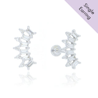 A&s Ear Styling Collection 14ct White Gold Diamond Fan Single Stud Earring