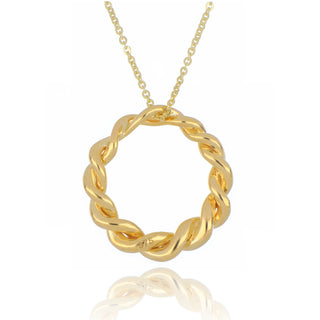 9ct Yellow Gold Twisted Circle Necklace