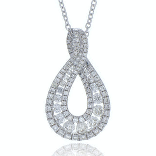 18ct White Gold 1.03ct Diamond Ribbon Necklace