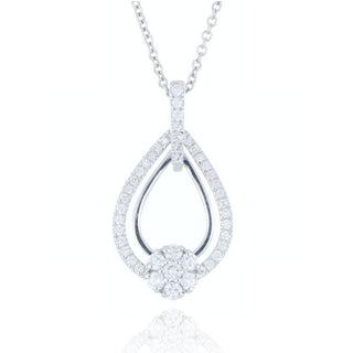 18ct white gold 0.29ct diamond pear cluster necklace