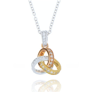 18ct White, Yellow and Rose Gold 0.19ct Diamond Knotted Necklace