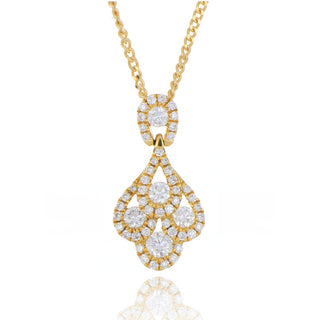 18ct Yellow Gold 0.46ct Diamond Peacock Necklace