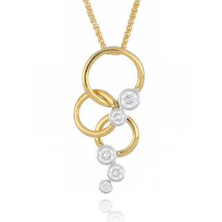 18ct Yellow Gold 0.39ct Diamond Scatter Necklace