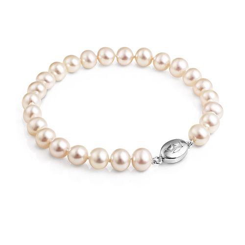 Sterling silver and sales pearl bracelet