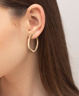 Boss Signature Rose Gold Plated Hoop Earrings