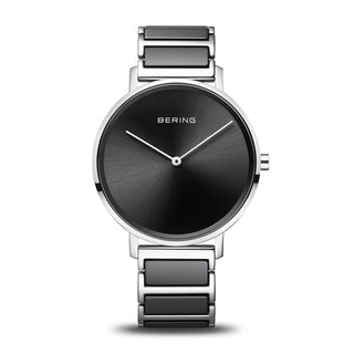 Bering 39mm Black Ceramic Stainless Steel Quartz Watch