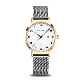 Bering 34mm Titanium White Quartz Watch