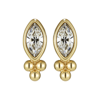 Olivia Burton Yellow Gold Plated Classic Dainty Navette Stud Earrings