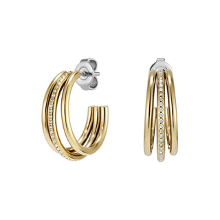 Olivia Burton Yellow Gold Plated Everstacked Crystal Claw Hoop Earrings