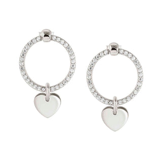 Nomination Sterling Silver Cubic Zirconia Chic&Charm Heart Drop Earrings