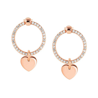 Nomination Rose Gold Plated Cubic Zirconia Chic&Charm Heart Drop Earrings