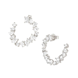 Nomination Sterling Silver Cubic Zirconia Colour Wave Hoop Earrings