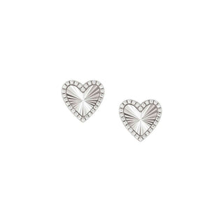 Nomination Sterling Silver Truejoy Etched Heart Stud Earrings