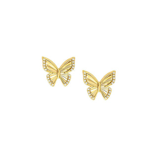 Nomination Yellow Gold Plated Truejoy Etched Butterfly Stud Earrings