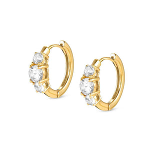 Nomination Yellow Gold Plated Cubic Zirconia Colour Wave Trilogy Hoop Earrings