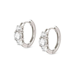 Nomination Sterling Silver Cubic Zirconia Colour Wave Trilogy Hoop Earrings