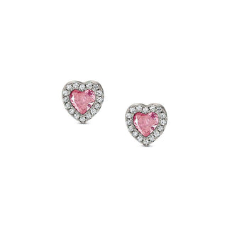 Nomination Sterling Silver Cubic Zirconia All My Love Pink Heart Stud Earrings